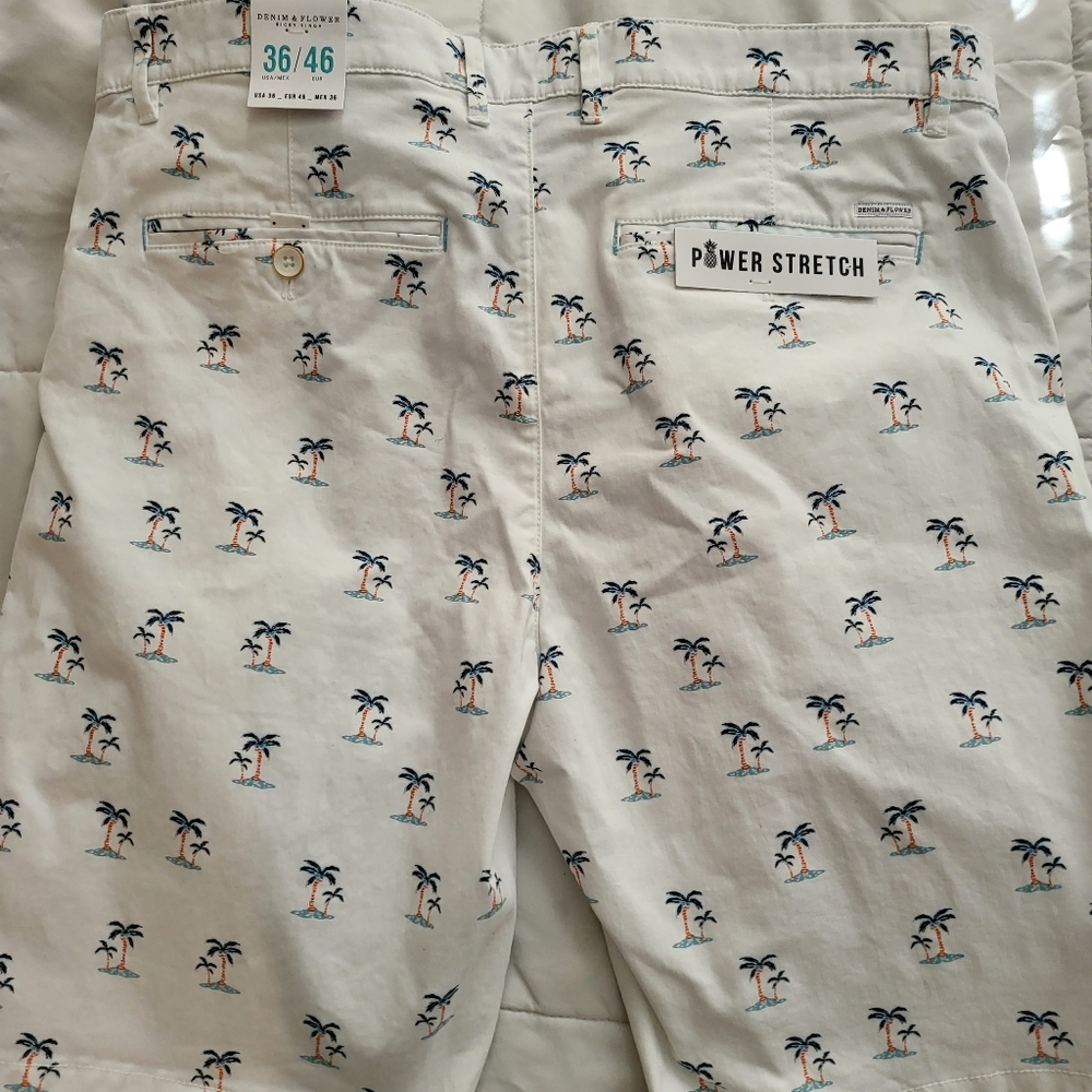 Denim & Flower shorts white and blue